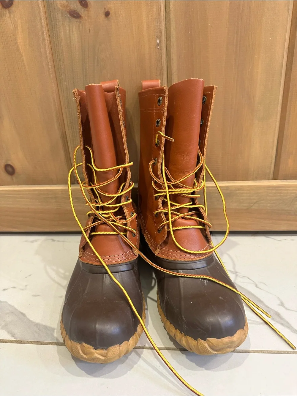 Cabela's Brown and Tan Waterproof Lace-Up Men's Boots